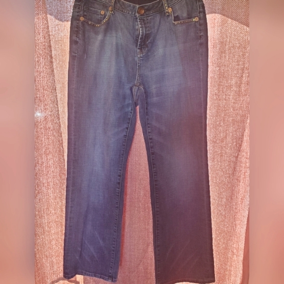 Seven 7 Premium Denim RustGold Rhinestone Embellished SZ 16 x32-33L Like New - Picture 17 of 17